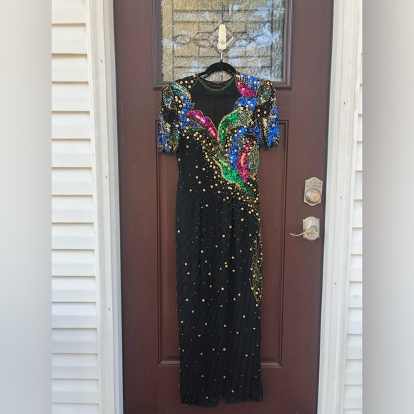 Vintage 1980s Beaded “Alyce Designs” Prom / Formal Dress - Picture 1 of 17